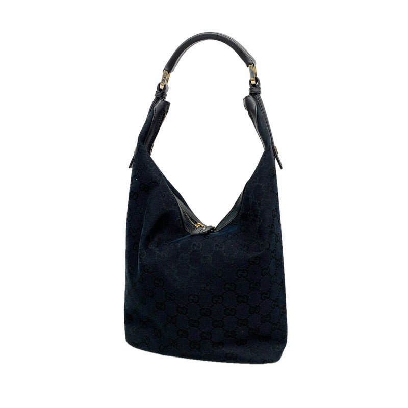 【6id5512】グッチ ショルダーバッグ GGキャンバス 001 4288 キャンバス ブラック シャンパンゴールド金具【中古】レディース