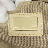 【6id5515】フェンディ トートバッグ ズッキーノ ナイロンキャンバス ベージュ ネイビー シャンパンゴールド金具【中古】レディース