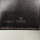 【6id5516】フェンディ 三つ折り財布 ズッカ ナイロンキャンバス ブラウン シルバー金具【中古】レディース