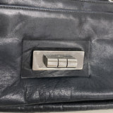 【6id5518】シャネル ショルダーバッグ 2.55 Wチェーン レザー ブラック シルバー金具【中古】レディース