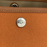 【6id5528】エルメス トートバッグ ガーデンパーティPM トワルオフィシエ オレンジ シルバー金具 □J刻印【中古】レディース