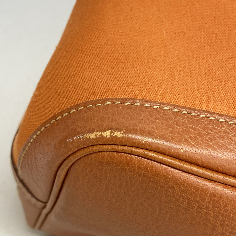 【6id5528】エルメス トートバッグ ガーデンパーティPM トワルオフィシエ オレンジ シルバー金具 □J刻印【中古】レディース