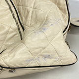 【6id5529】シャネル チェーントート 2.55/マトラッセ レザー アイボリー シルバー金具【中古】レディース