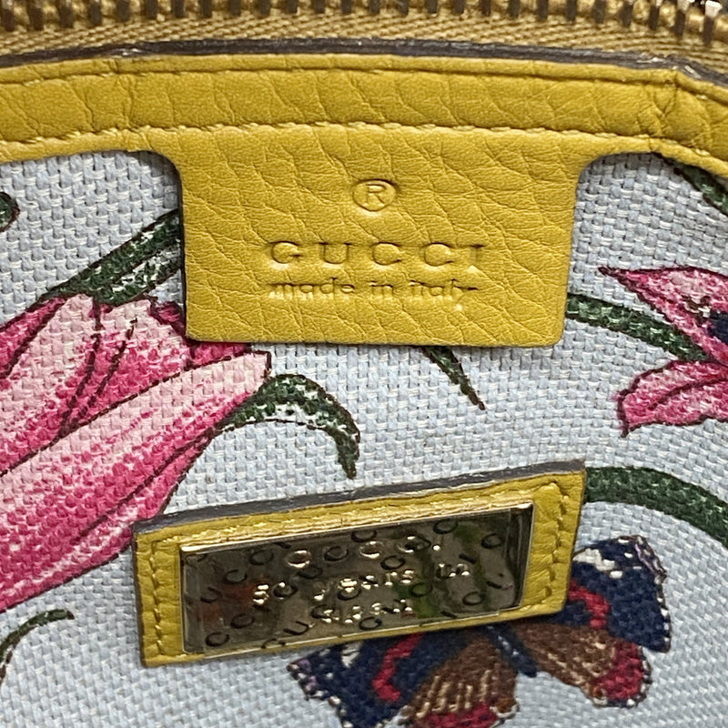 【6id5538】グッチ ハンドバッグ バンブー 336032 レザー イエロー シャンパンゴールド金具【中古】レディース