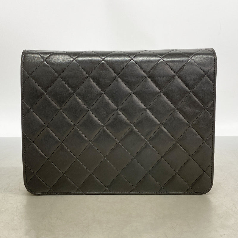 【6id5546】シャネル ショルダーバッグ マトラッセ チェーンショルダー ラムスキン ブラック ゴールド金具【中古】レディース