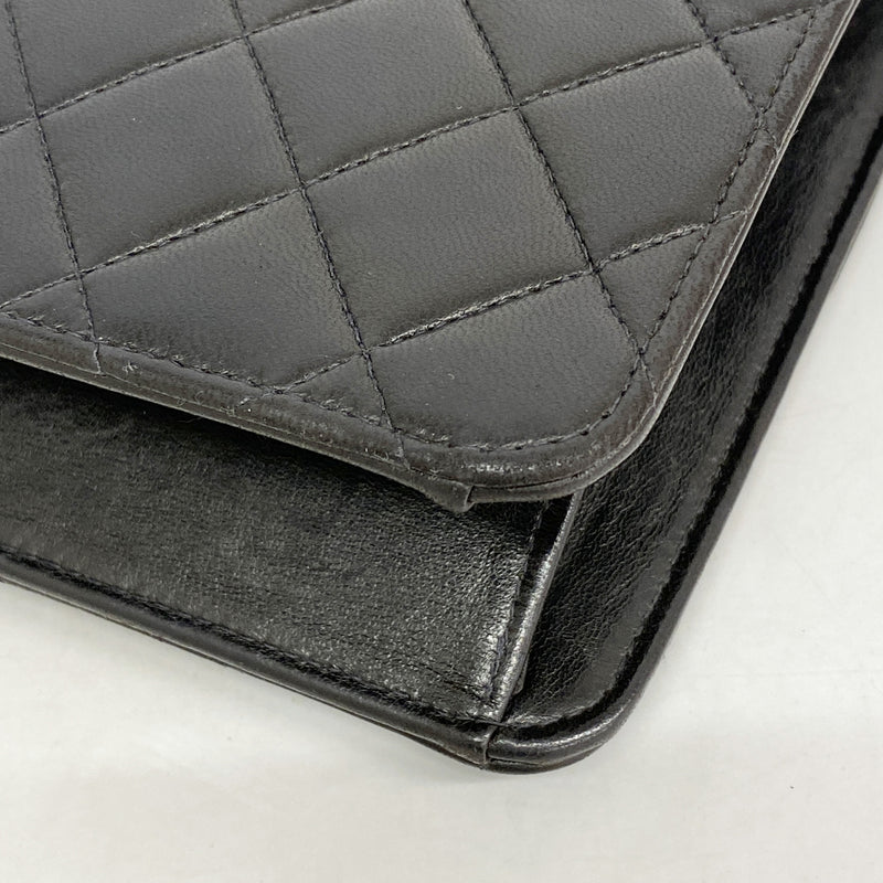 【6id5546】シャネル ショルダーバッグ マトラッセ チェーンショルダー ラムスキン ブラック ゴールド金具【中古】レディース