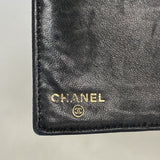 【6id5547】シャネル 長財布 キャビアスキン ブラック ゴールド金具【中古】メンズ レディース ユニセックス