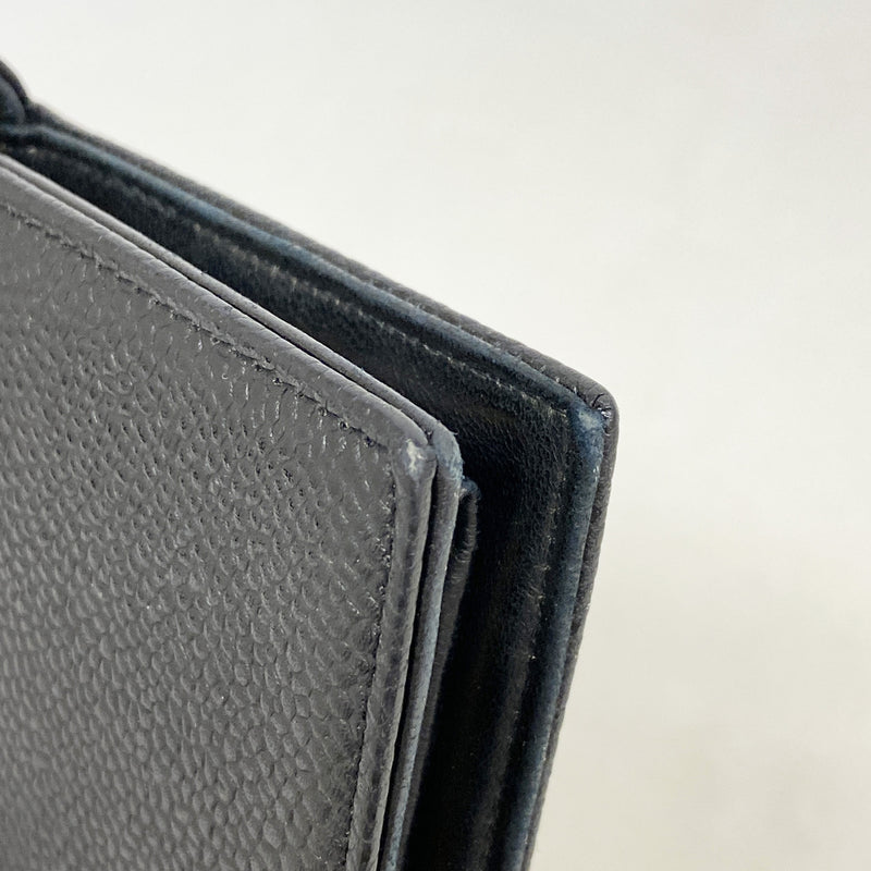 【6id5547】シャネル 長財布 キャビアスキン ブラック ゴールド金具【中古】メンズ レディース ユニセックス