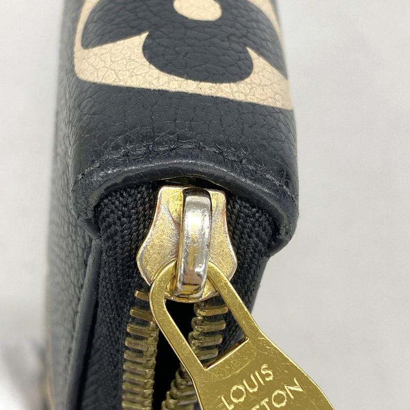 【6id5549】ルイヴィトン 長財布 モノグラム・アンプラント バイカラー ジッピーウォレット M80481 ブラック ベージュ【中古】レディース