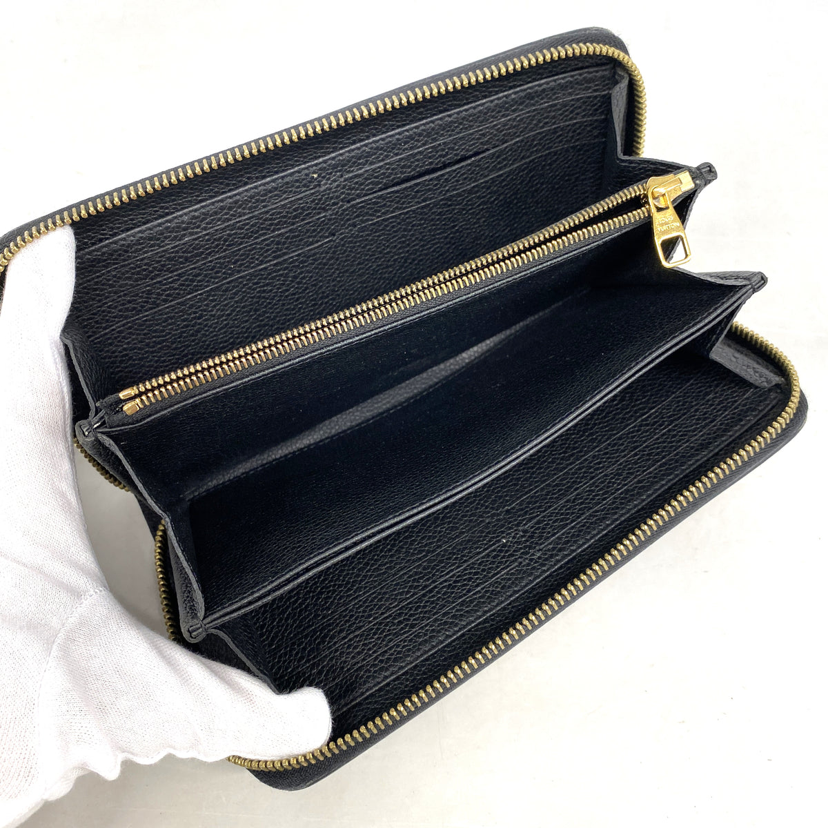 【6id5549】ルイヴィトン 長財布 モノグラム・アンプラント バイカラー ジッピーウォレット M80481 ブラック ベージュ【中古】レディース