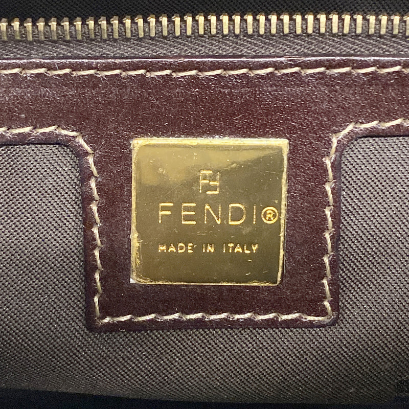 【6id5554】フェンディ ハンドバッグ ズッカ マンマバケット コーティングキャンバス ブラウン ゴールド金具【中古】レディース