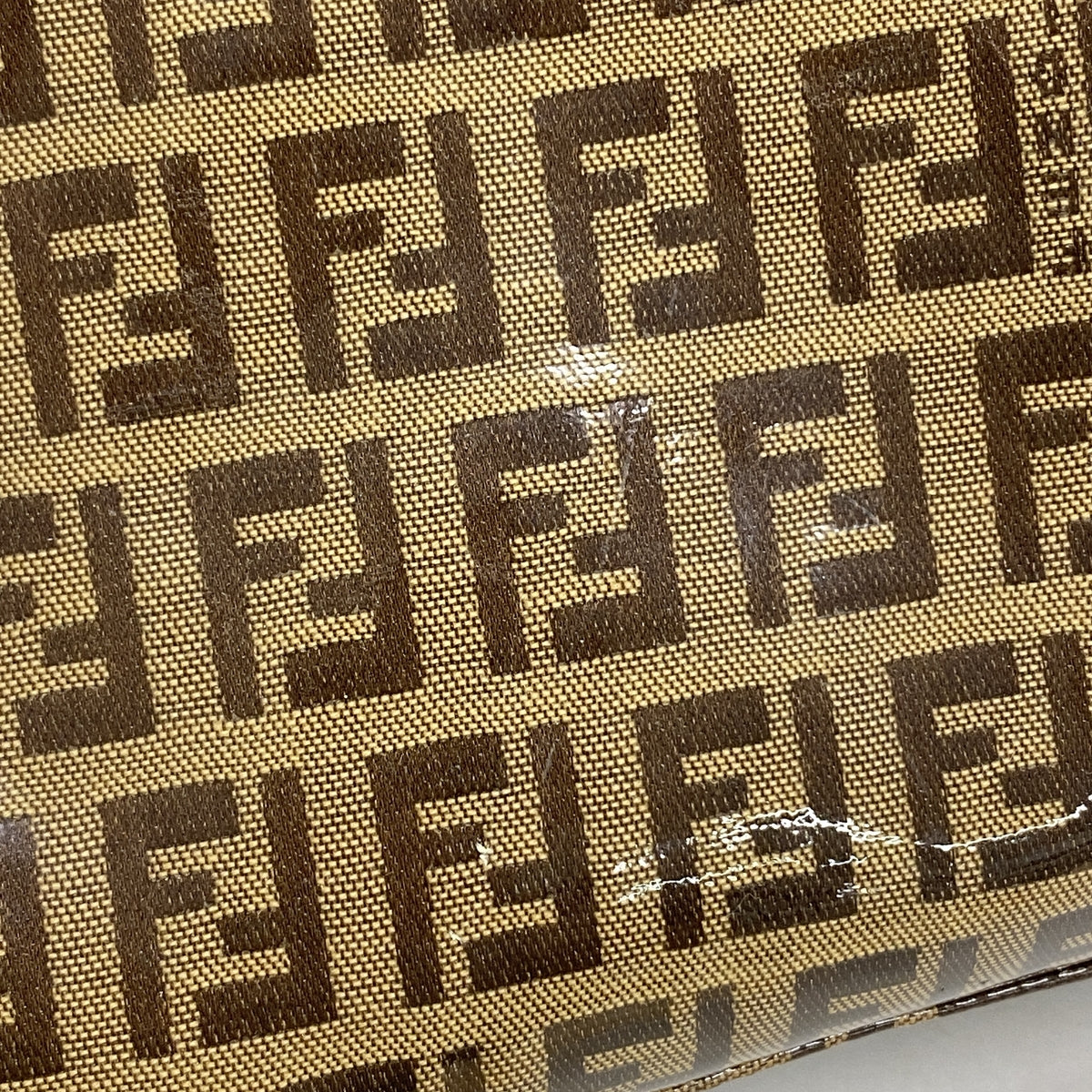 【6id5554】フェンディ ハンドバッグ ズッカ マンマバケット コーティングキャンバス ブラウン ゴールド金具【中古】レディース