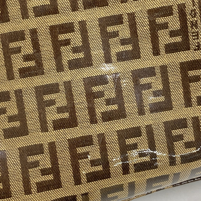 【6id5554】フェンディ ハンドバッグ ズッカ マンマバケット コーティングキャンバス ブラウン ゴールド金具【中古】レディース