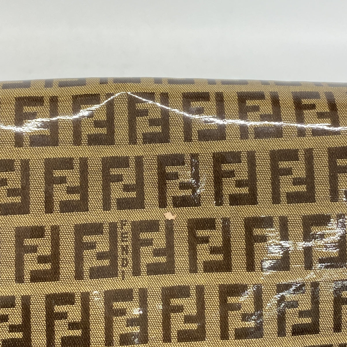 【6id5554】フェンディ ハンドバッグ ズッカ マンマバケット コーティングキャンバス ブラウン ゴールド金具【中古】レディース