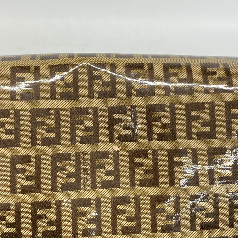【6id5554】フェンディ ハンドバッグ ズッカ マンマバケット コーティングキャンバス ブラウン ゴールド金具【中古】レディース