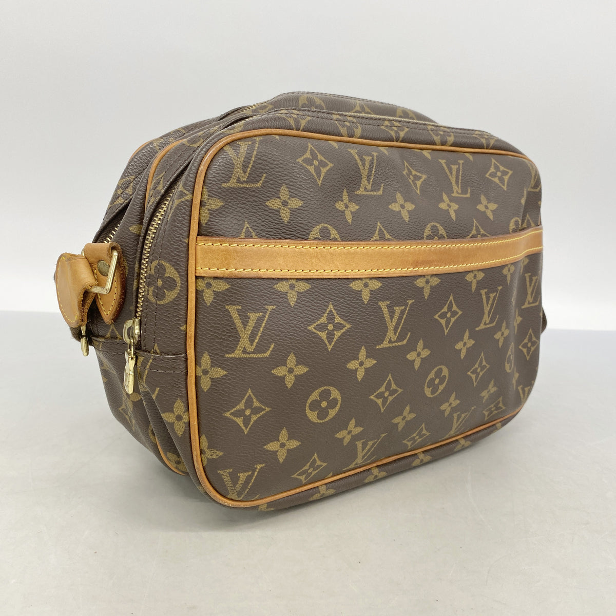 【6id5563-h】ルイヴィトン ショルダーバッグ モノグラム リポーターPM M45254 ブラウン【中古】レディース