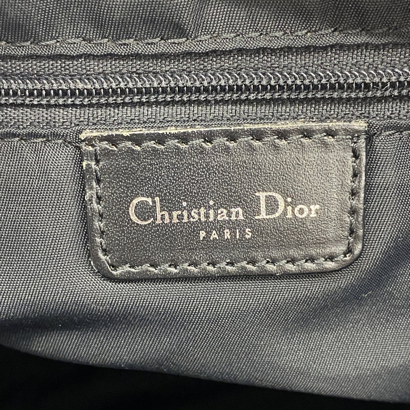 【6id5564-h】クリスチャンディオール ショルダーバッグ トロッター キャンバス ブラック シルバー金具【中古】レディース