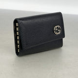 【6id5568】グッチ キーケース インターロッキングG 256337 レザー ブラック シルバー金具【中古】メンズ レディース ユニセックス