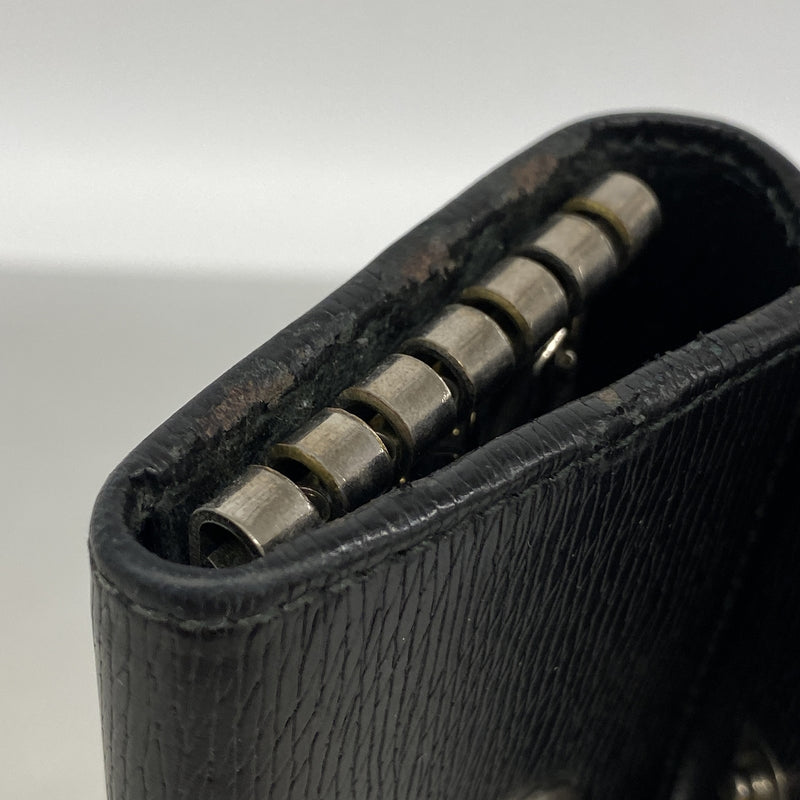 【6id5568】グッチ キーケース インターロッキングG 256337 レザー ブラック シルバー金具【中古】メンズ レディース ユニセックス