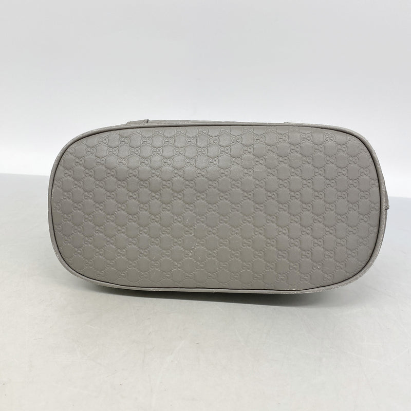 【6id5570】グッチ ハンドバッグ マイクログッチシマ 449654 レザー グレー シャンパンゴールド金具 2wayバッグ【中古】レディース