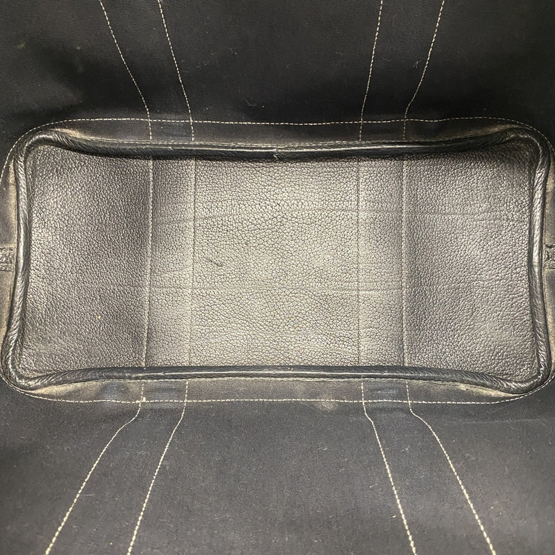 【6id5579-h】エルメス トートバッグ ガーデンパーティPM トワルオフィシエ ブラック シルバー金具 T刻印【中古】レディース