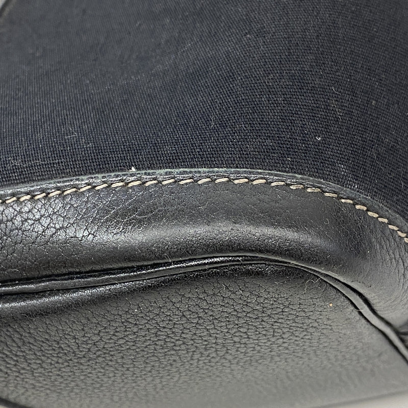 【6id5579-h】エルメス トートバッグ ガーデンパーティPM トワルオフィシエ ブラック シルバー金具 T刻印【中古】レディース