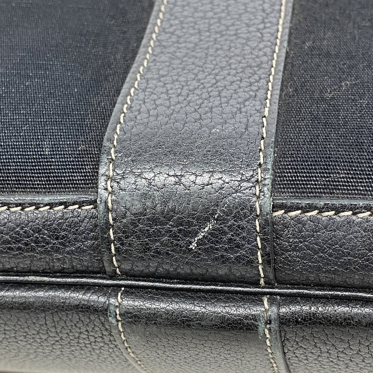 【6id5579-h】エルメス トートバッグ ガーデンパーティPM トワルオフィシエ ブラック シルバー金具 T刻印【中古】レディース