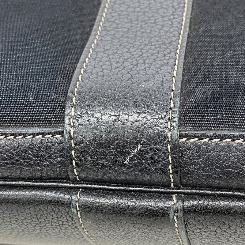 【6id5579-h】エルメス トートバッグ ガーデンパーティPM トワルオフィシエ ブラック シルバー金具 T刻印【中古】レディース