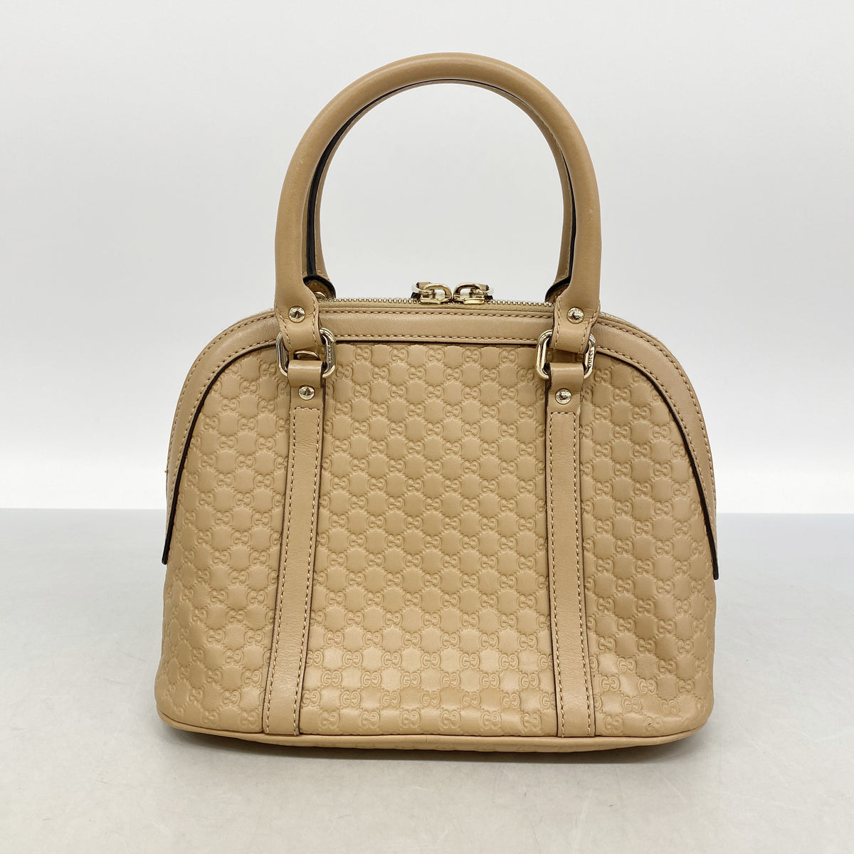 【6id5590】グッチ ハンドバッグ マイクログッチシマ 449654 レザー ベージュ シャンパンゴールド金具 2wayバッグ【中古】レディース