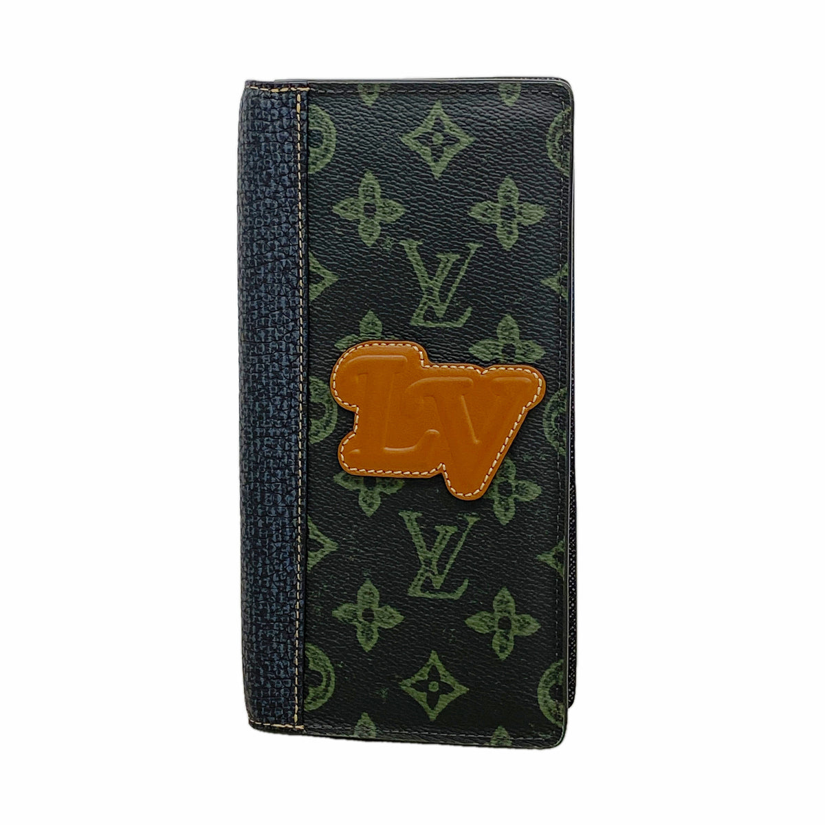 【6id5597-e】ルイヴィトン 長財布 LVフォール ポルトフォイユブラザNM M81807 ダークグリーン【中古】メンズ