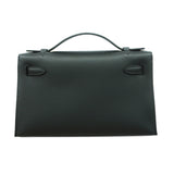 【6id5599-g】エルメス ハンドバッグ ポシェットケリー スイフト ブラック シルバー金具 K刻印【中古】レディース