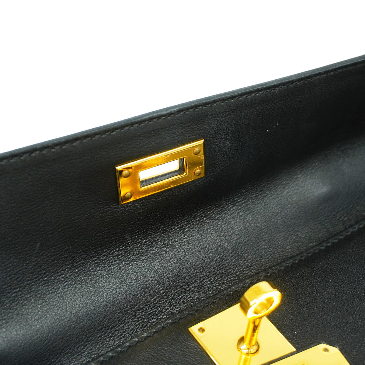 【6id5600-g】エルメス ハンドバッグ ケリーカット スイフト ブラック ゴールド金具 C刻印【中古】レディース