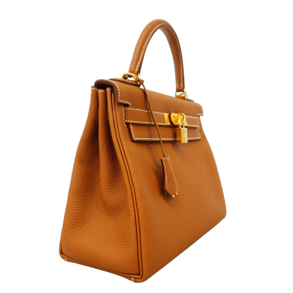 【6id5602-g】エルメス ハンドバッグ ケリー28 トゴ ゴールド ゴールド金具 G刻印 2wayバッグ【中古】レディース