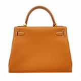 【6id5602-g】エルメス ハンドバッグ ケリー28 トゴ ゴールド ゴールド金具 G刻印 2wayバッグ【中古】レディース