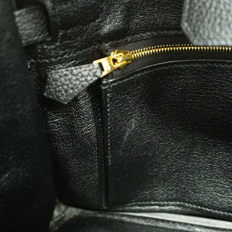 【6id5604-g】エルメス ハンドバッグ バーキン25 トゴ ブラック ゴールド金具 Z刻印【中古】レディース