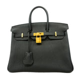 【6id5604-g】エルメス ハンドバッグ バーキン25 トゴ ブラック ゴールド金具 Z刻印【中古】レディース
