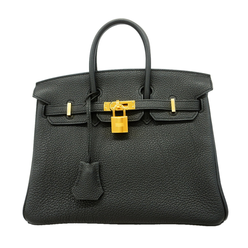 【6id5604-g】エルメス ハンドバッグ バーキン25 トゴ ブラック ゴールド金具 Z刻印【中古】レディース
