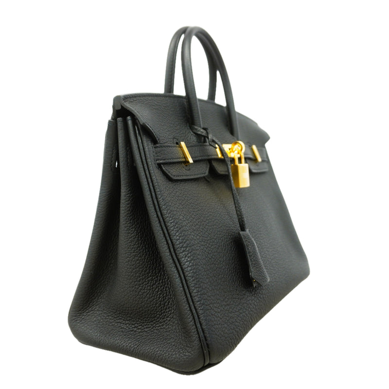 【6id5604-g】エルメス ハンドバッグ バーキン25 トゴ ブラック ゴールド金具 Z刻印【中古】レディース