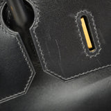 【6id5606】エルメス ハンドバッグ オータクロア32 ボックスカーフ ブラック ゴールド金具 □F刻印【中古】レディース