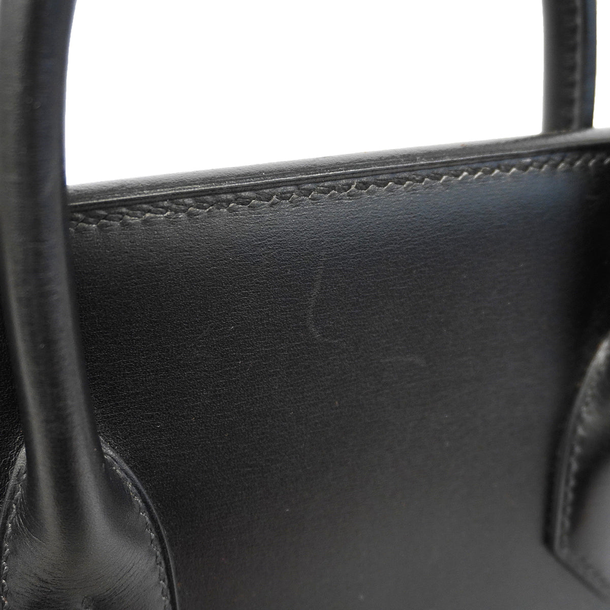 【6id5606】エルメス ハンドバッグ オータクロア32 ボックスカーフ ブラック ゴールド金具 □F刻印【中古】レディース