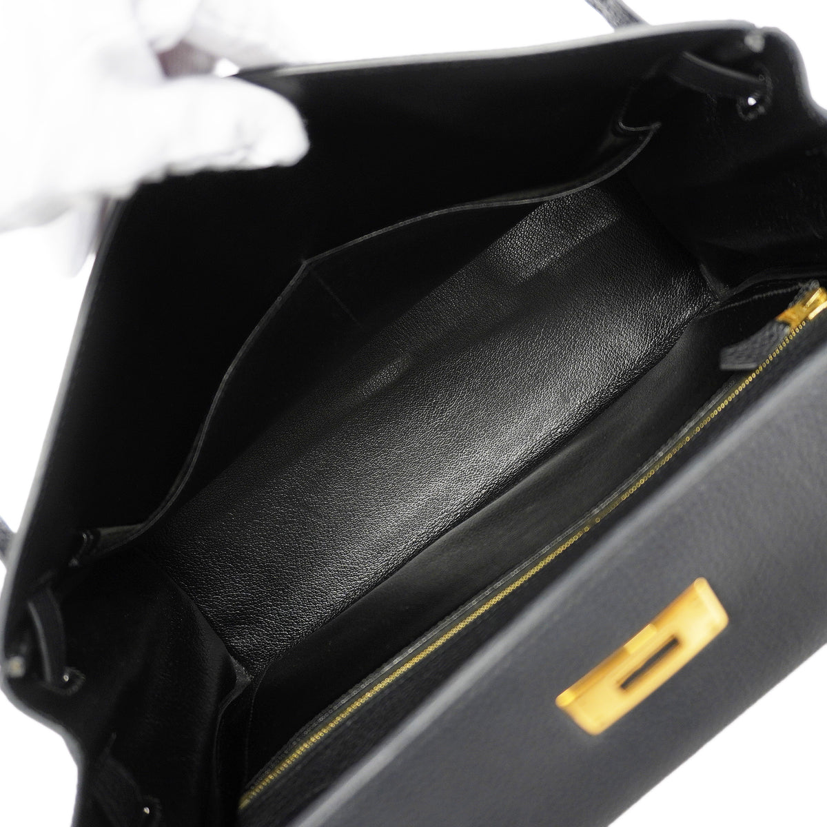 【6id5608】エルメス ハンドバッグ ケリー32 トゴ ブラック ゴールド金具 □D刻印 2wayバッグ【中古】レディース
