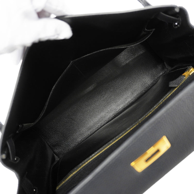 【6id5608】エルメス ハンドバッグ ケリー32 トゴ ブラック ゴールド金具 □D刻印 2wayバッグ【中古】レディース