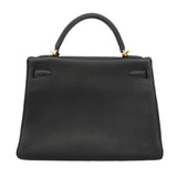 【6id5608】エルメス ハンドバッグ ケリー32 トゴ ブラック ゴールド金具 □D刻印 2wayバッグ【中古】レディース