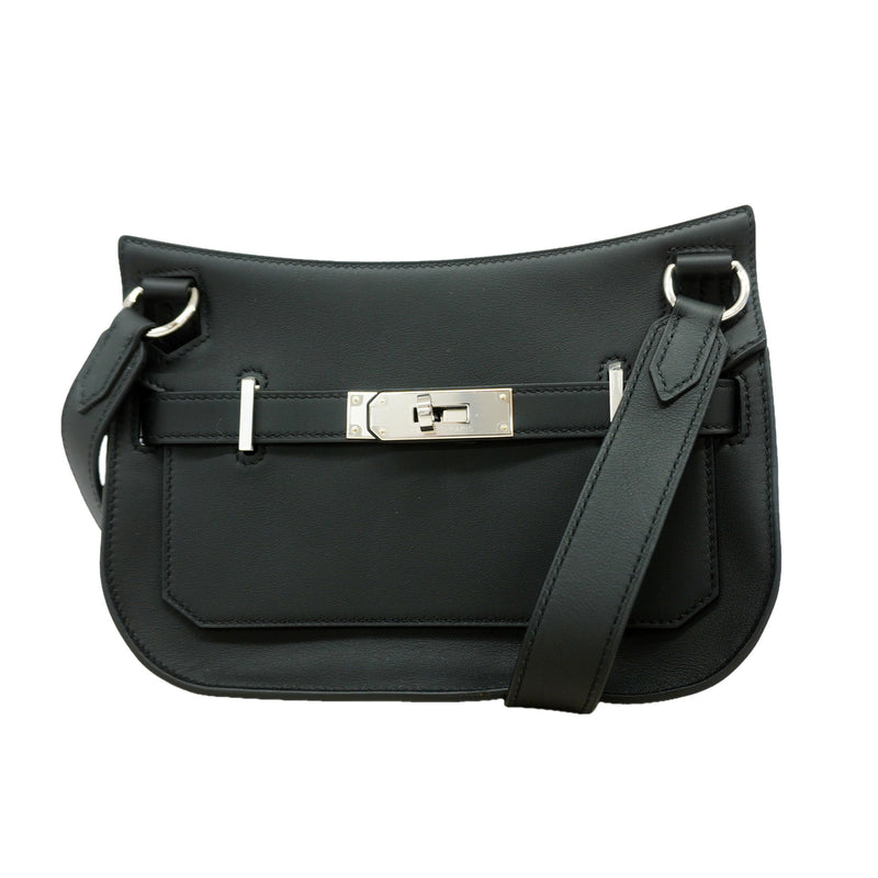 【6id5610】エルメス ショルダーバッグ ジプシエールミニ スイフト ブラック シルバー金具 K刻印【中古】レディース