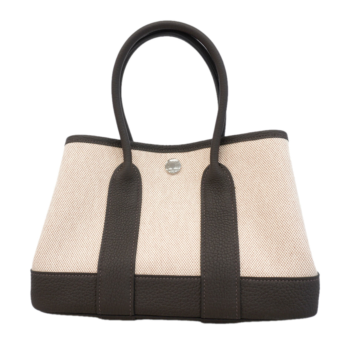 【6id5614】エルメス ハンドバッグ ネオガーデン トワルアッシュ エベーヌ シルバー金具 K刻印【中古】レディース