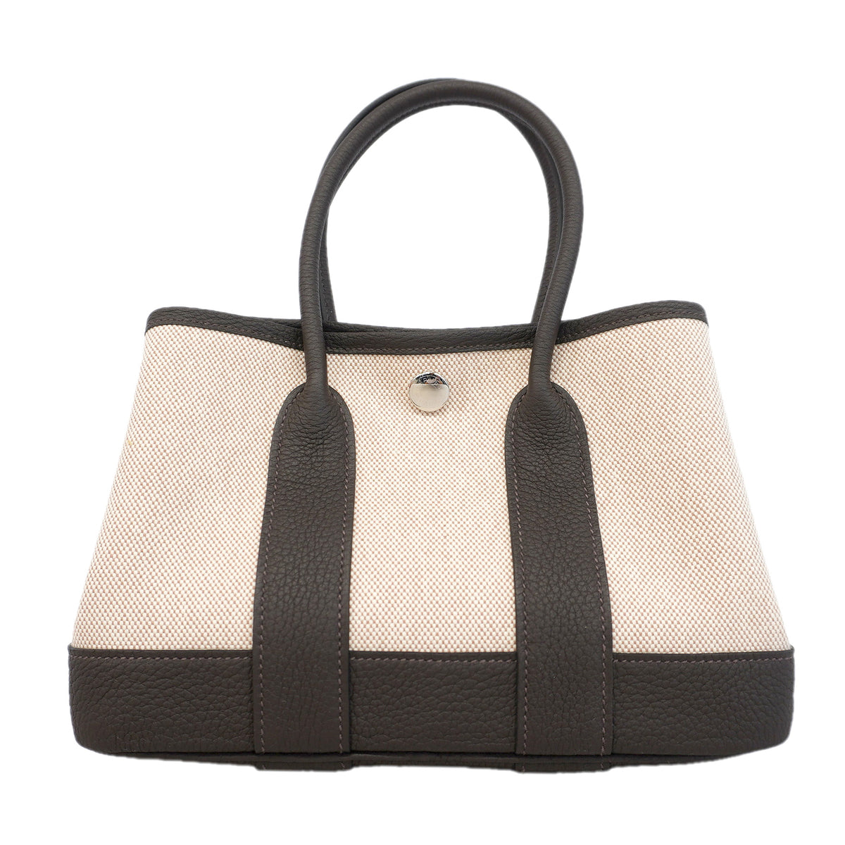 【6id5614】エルメス ハンドバッグ ネオガーデン トワルアッシュ エベーヌ シルバー金具 K刻印【中古】レディース