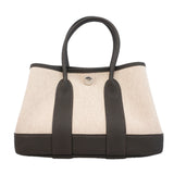 【6id5614】エルメス ハンドバッグ ネオガーデン トワルアッシュ エベーヌ シルバー金具 K刻印【中古】レディース