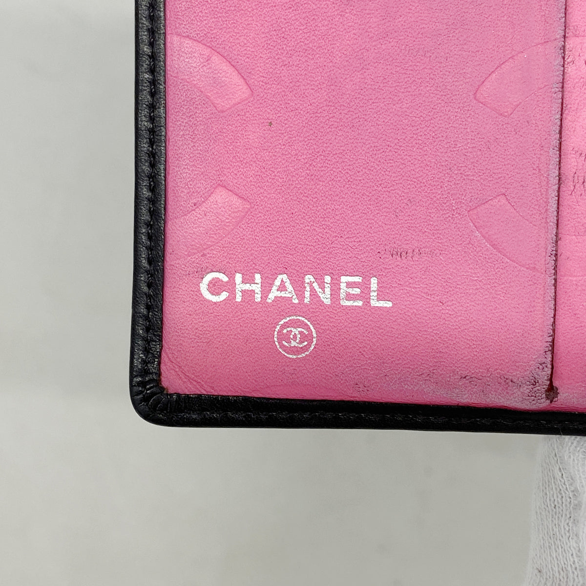 【6id5617】シャネル 財布 カンボン ラムスキン ブラック シルバー金具【中古】レディース