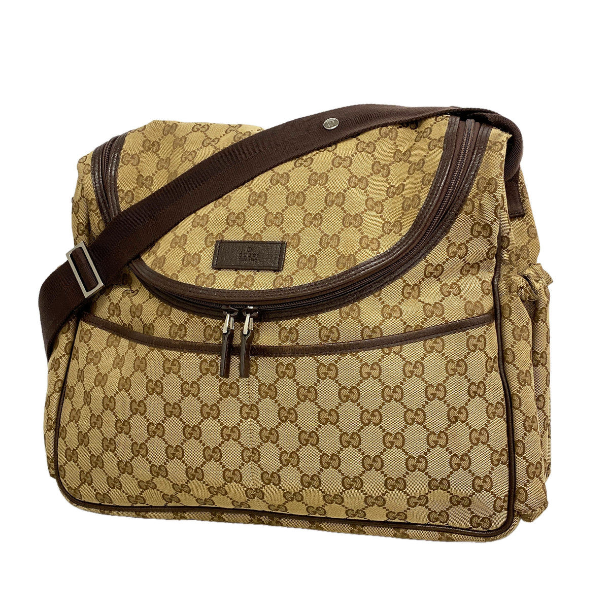 【6id5632】グッチ ショルダーバッグ GGキャンバス 123326 キャンバス ベージュ シルバー金具【中古】メンズ レディース ユニセックス