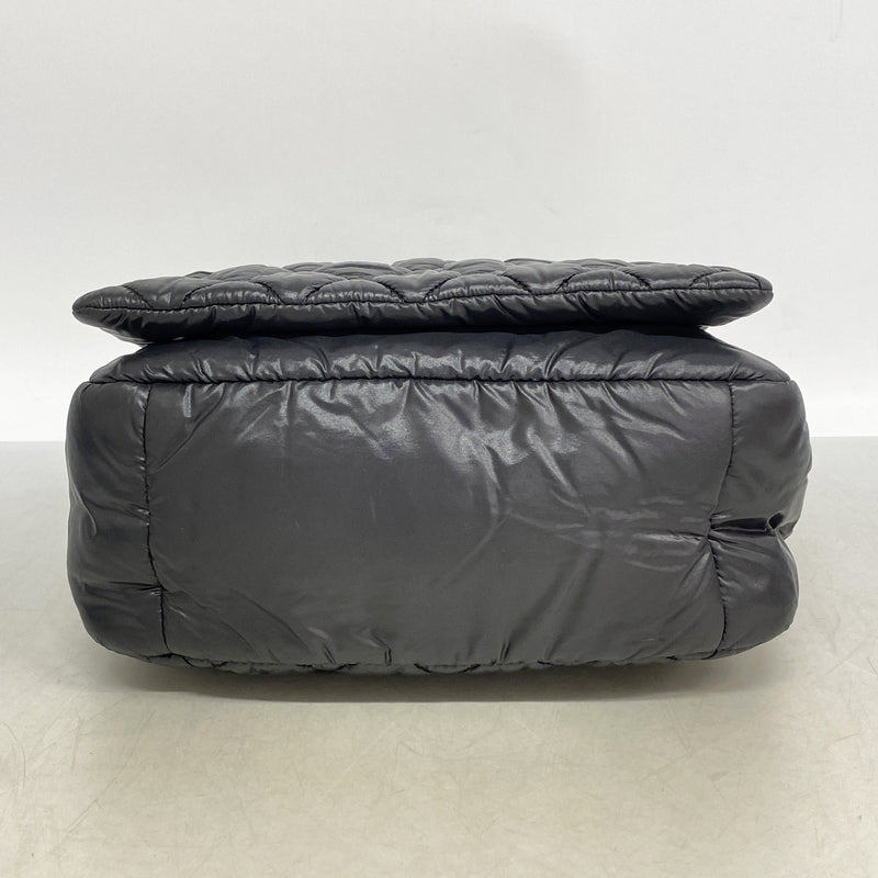 【6id5634】シャネル ショルダーバッグ コココクーン ナイロン ブラック シルバー金具【中古】レディース